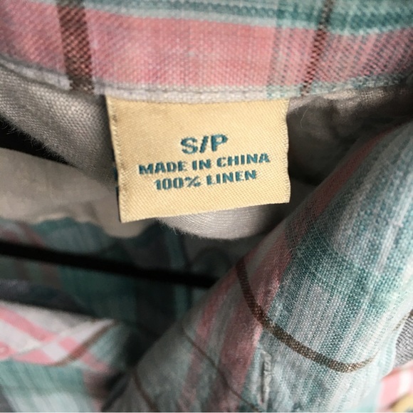 Tommy Bahama linen island modern fit mens short sleeve collar button shirt small - Picture 9 of 10